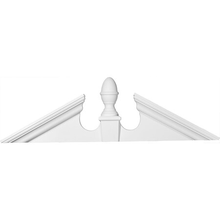 Ekena Millwork 55 5/8"W x 12 7/8"H x 16 1/2"OH x 4 1/2"P, Pitch 6/12 Acorn Pediment PED57X16X04